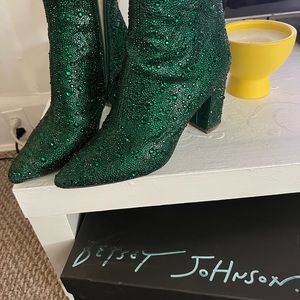 Beautiful 🖤 Betsey Johnson Emerald Beaded Woman’s Boots